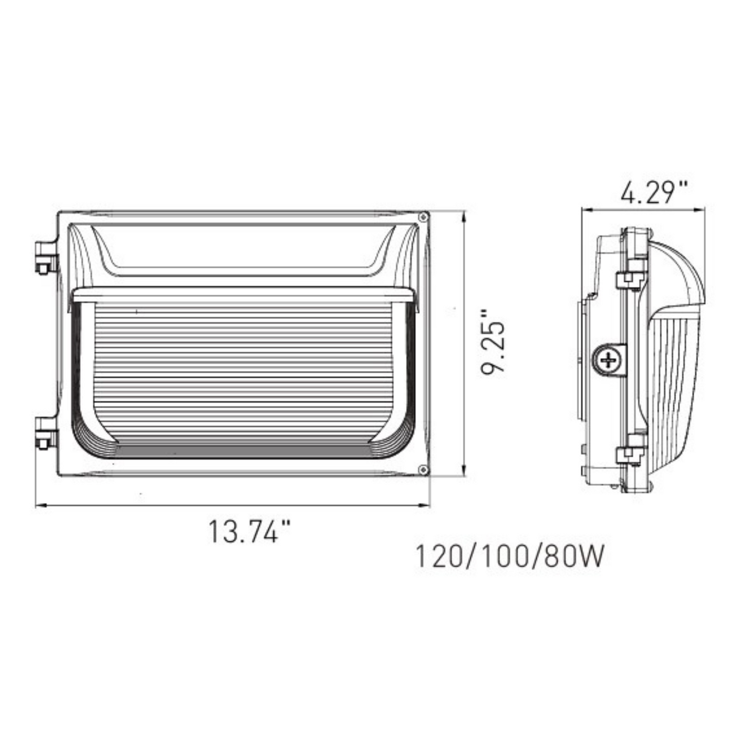 LED Tunable Slim Glass Wallpack, UL & DLC (2/CS)