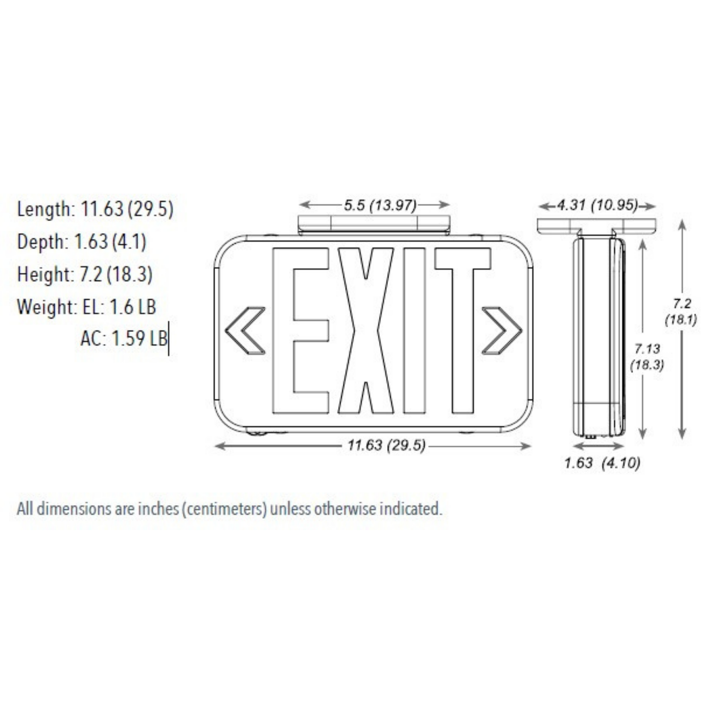 Switchable LED Exit Sign, UL