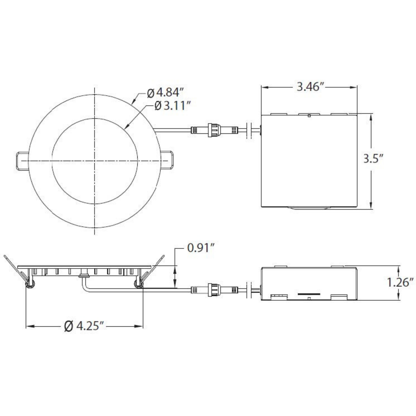 Multi CCT LED Round Panel Down Light, UL & Energy Star