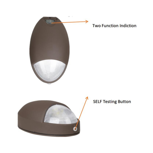 LED Emergency Wallpack Light - Oval, UL (4/CS)