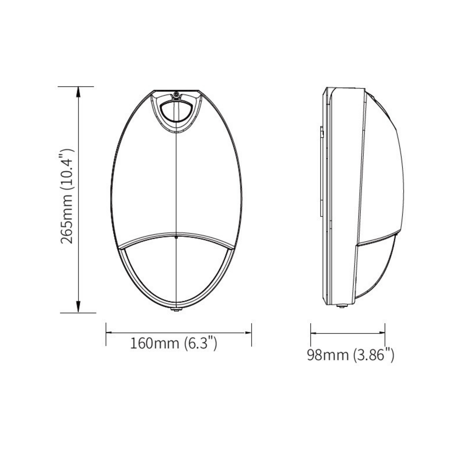 LED Emergency Wallpack Light - Oval, UL (4/CS)